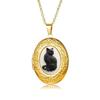 Cat Cameo necklace,Gothic jewelry,engraved,Vintage Accessories,witchcraft, Mystery, Paganism,can Be opened,Choker for Women Man