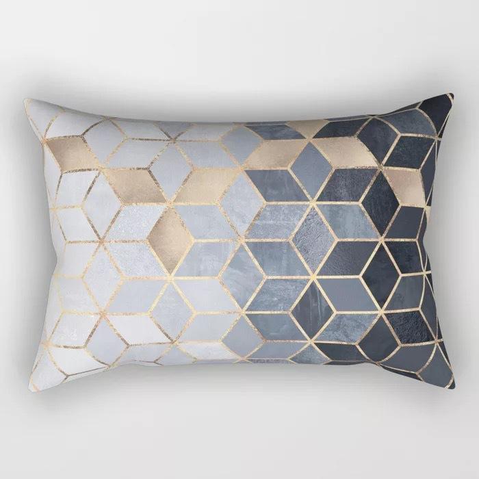 Geometric Letter Peach Leather Velvet Pillowcase Office Car Pillowcase