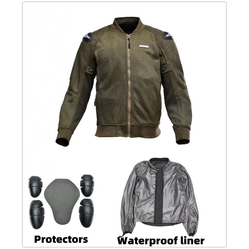 Herren Motorrad Fahrjacke Hose Set Atmungsaktiv Schutzausrüstung Straßenrennen Touren