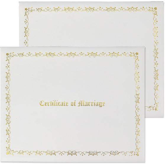 GraduationMall Certificate of Marriage 8.5"x 11" Diploma Cover Imprinted Padded Diploma Holder White