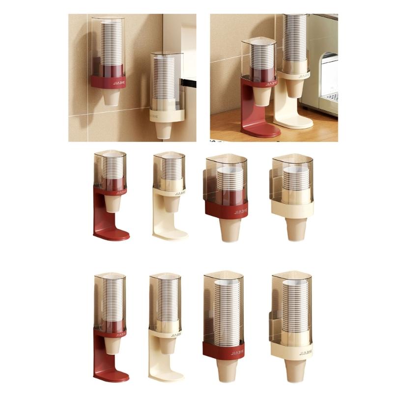Space Saving Sturdy Paper Cup Organizers Wall Mount Rack With Secure Storage For Multiple Cup Sizes