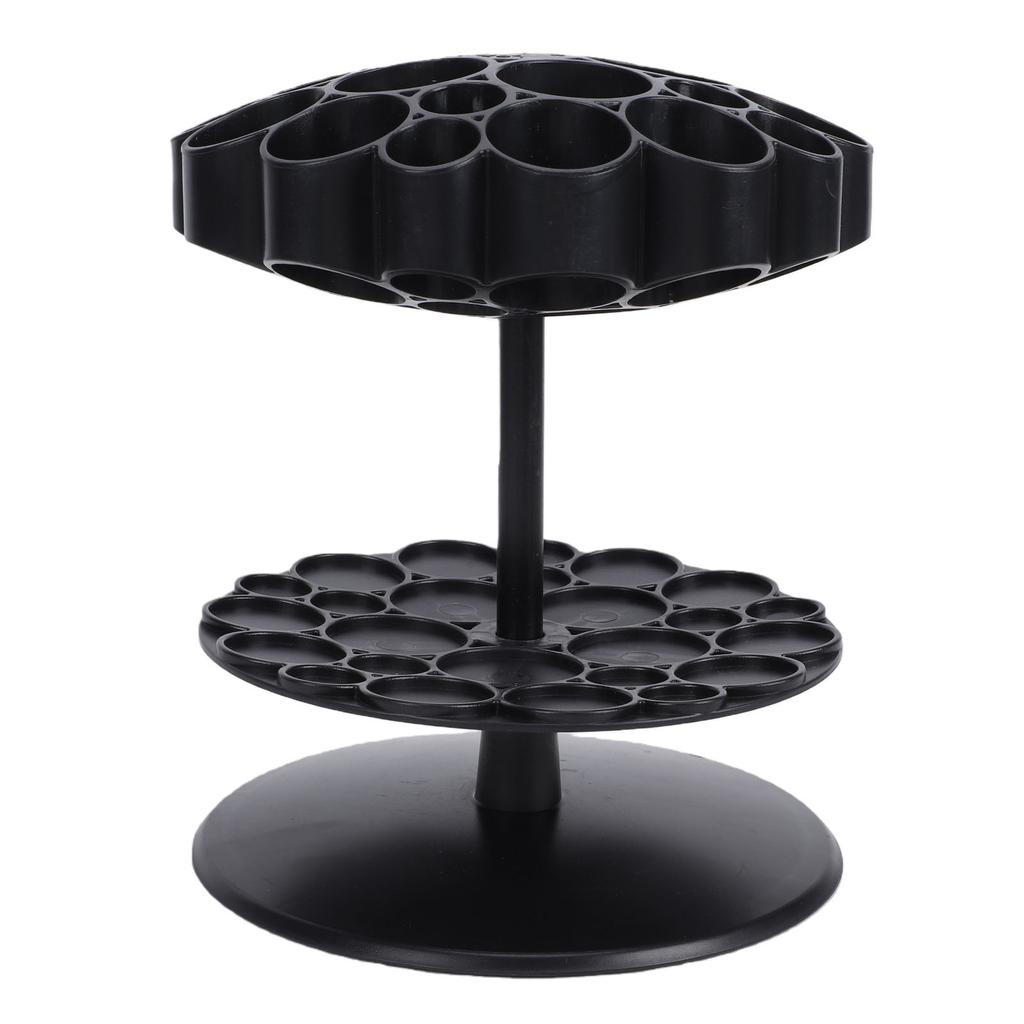 25 Hole Hair Brush Holder 360 Degree Rotating Detachable Base Salon Brush Storage Stand Organizer Black