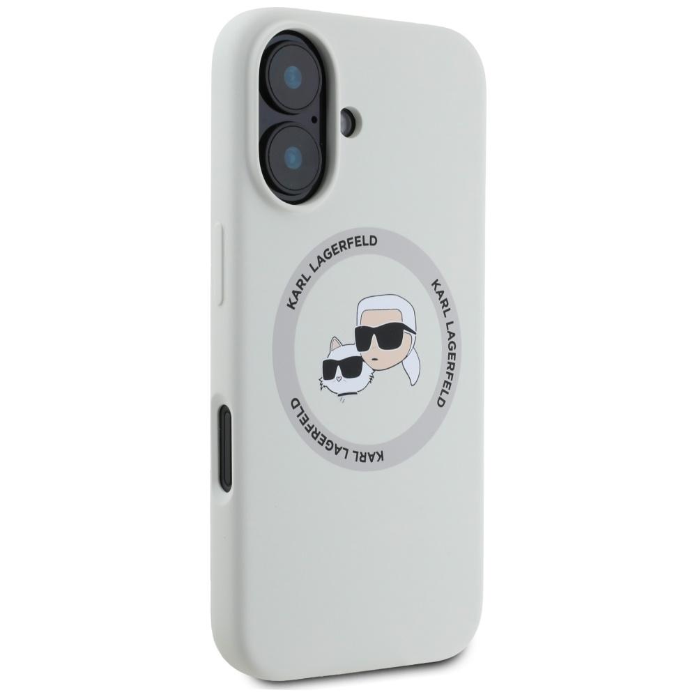 Hülle für iPhone 16 Karl Lagerfeld Silikon MagSafe Beige
