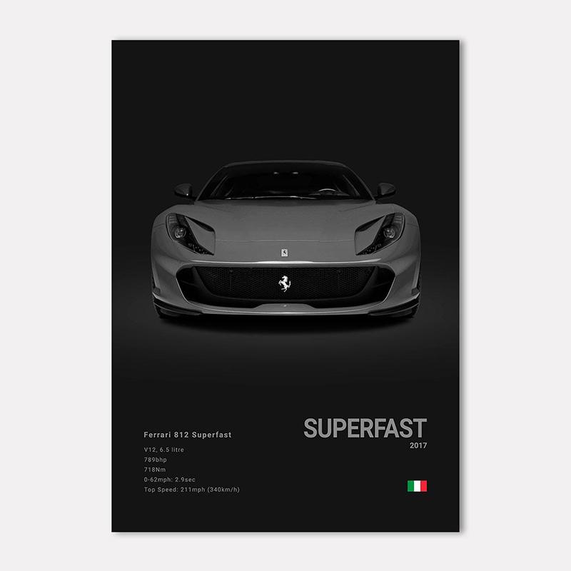 Famous Cars 812 458 296 Canvas Wall Art Print Poster 599XX SP3 F8 Decoration Mural Modern Home Decor Birthday Gift Unframed