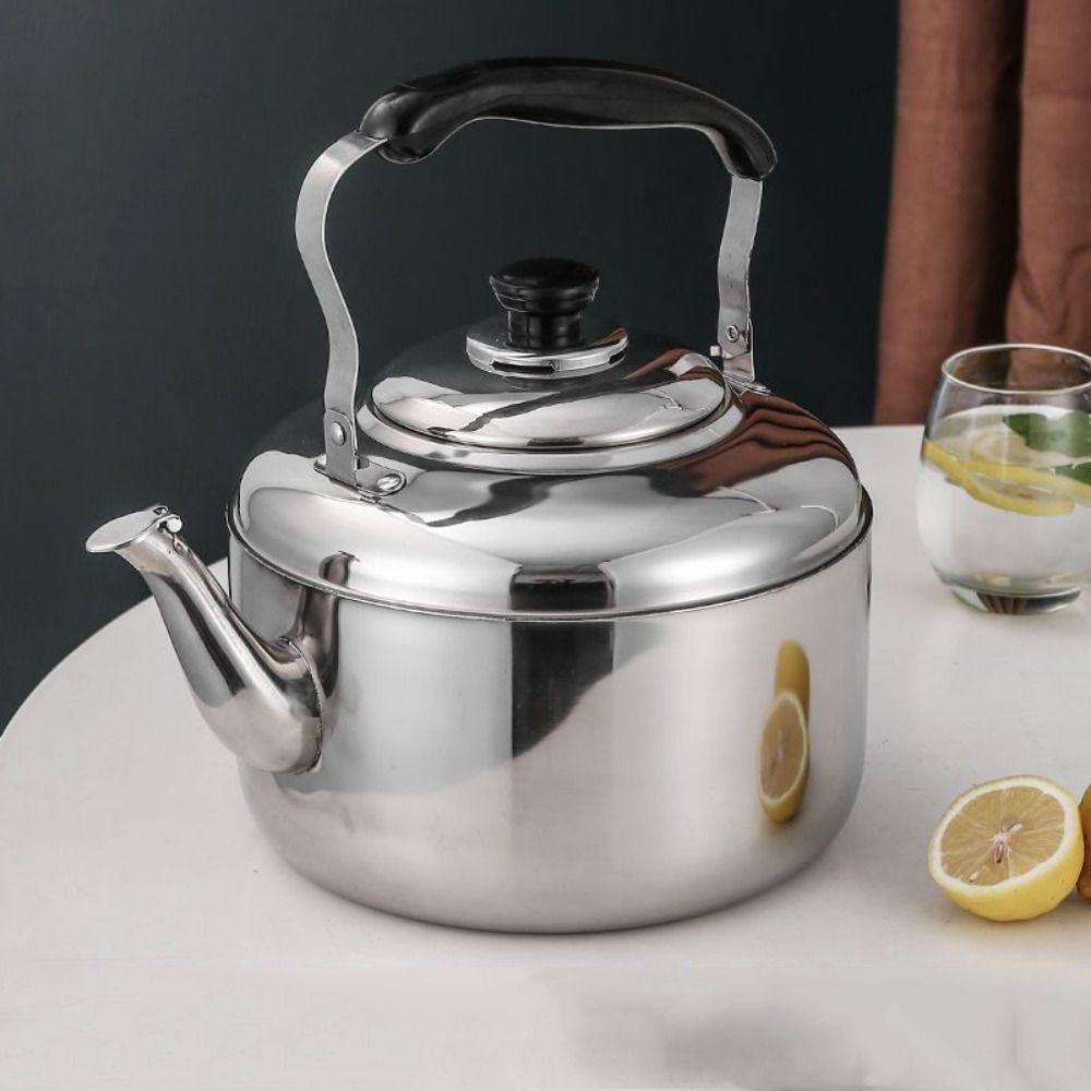 Large Capacity Stainless Steel Kettle Anti-scalding Handle Teapot Whistling Kettle  Camping