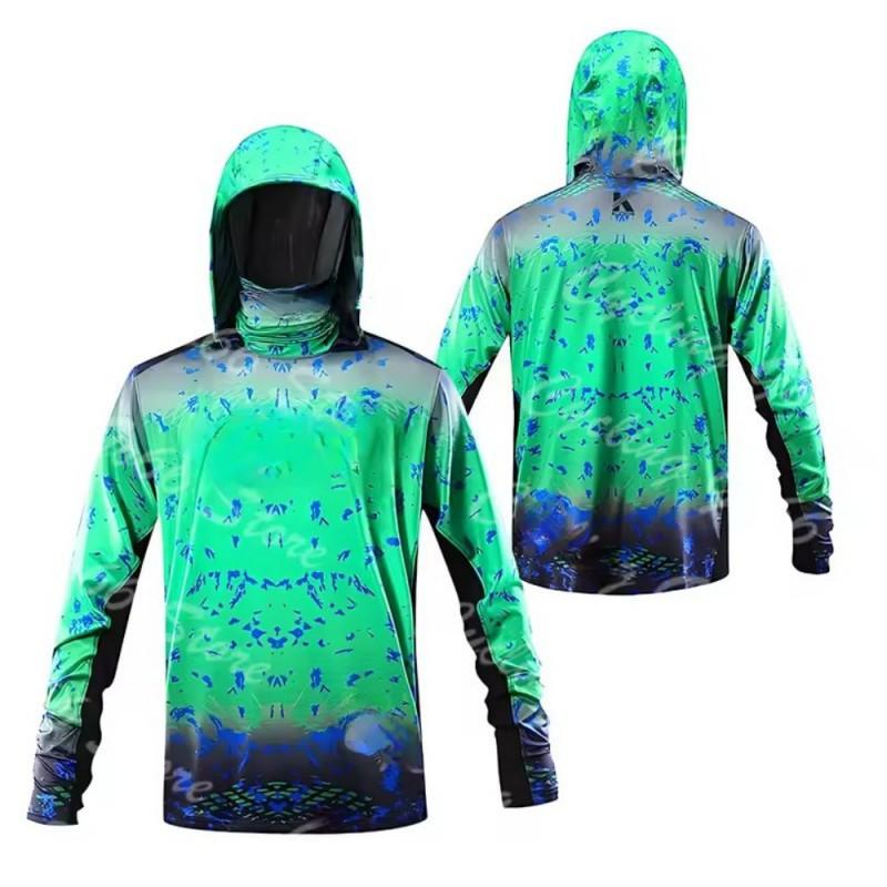 Men's Floating Fishing Gear Hooded Suit With Dust Mask UV Protection UPF50 + Lightweight