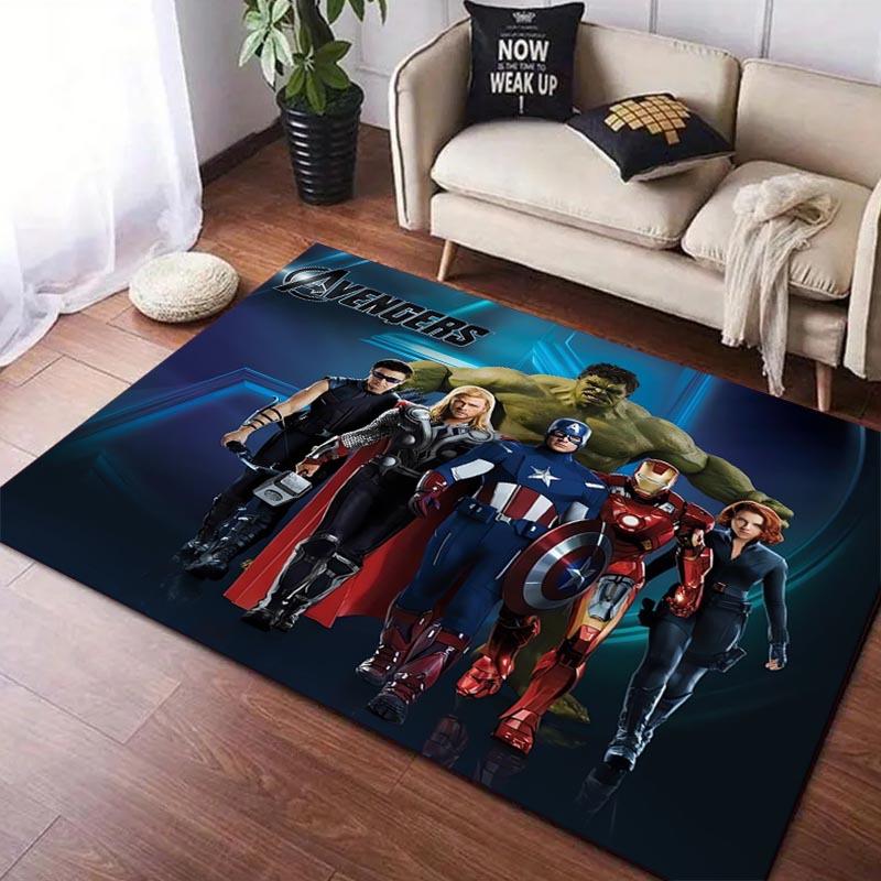 1pc Avengers Pattern Area Rug Soft Flannel Floor Mat for Living Room,Office,Bedroom and Carpet,Sofa Coffee Table Floor Mat