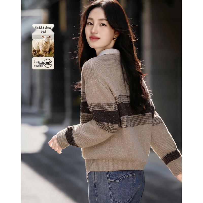 Demana Women's Wool Blend Colorblock Knit Sweater