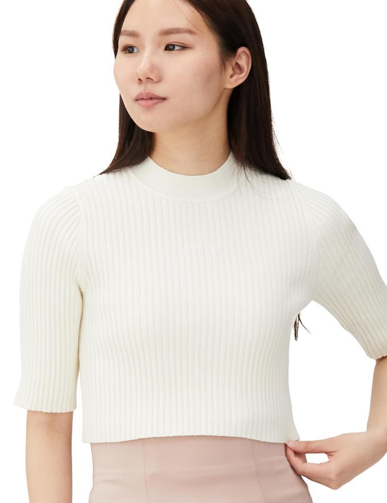 Jill by Jill Stuart Sweater (Featured in sweet magazine) Compact Wide Rib Knit Top, Women's, Ecru
