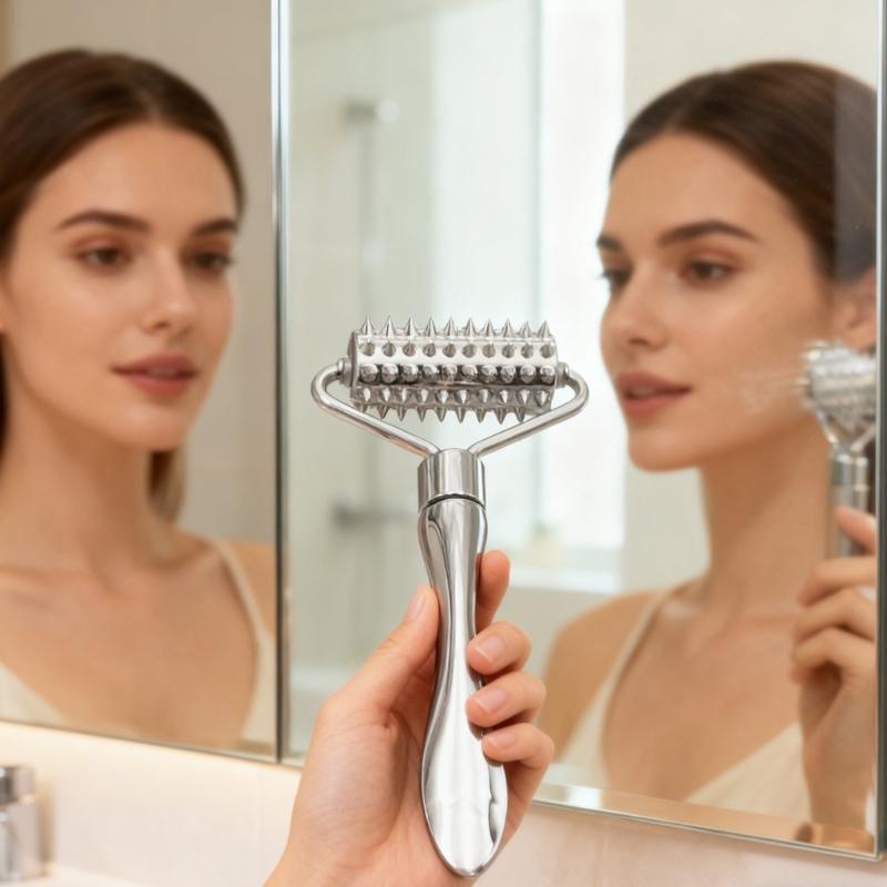 Manual Massage Roller Zinc Alloy Construction Muscle Relaxation Tool For Office Home Travel Ergonomic Grip Quiet