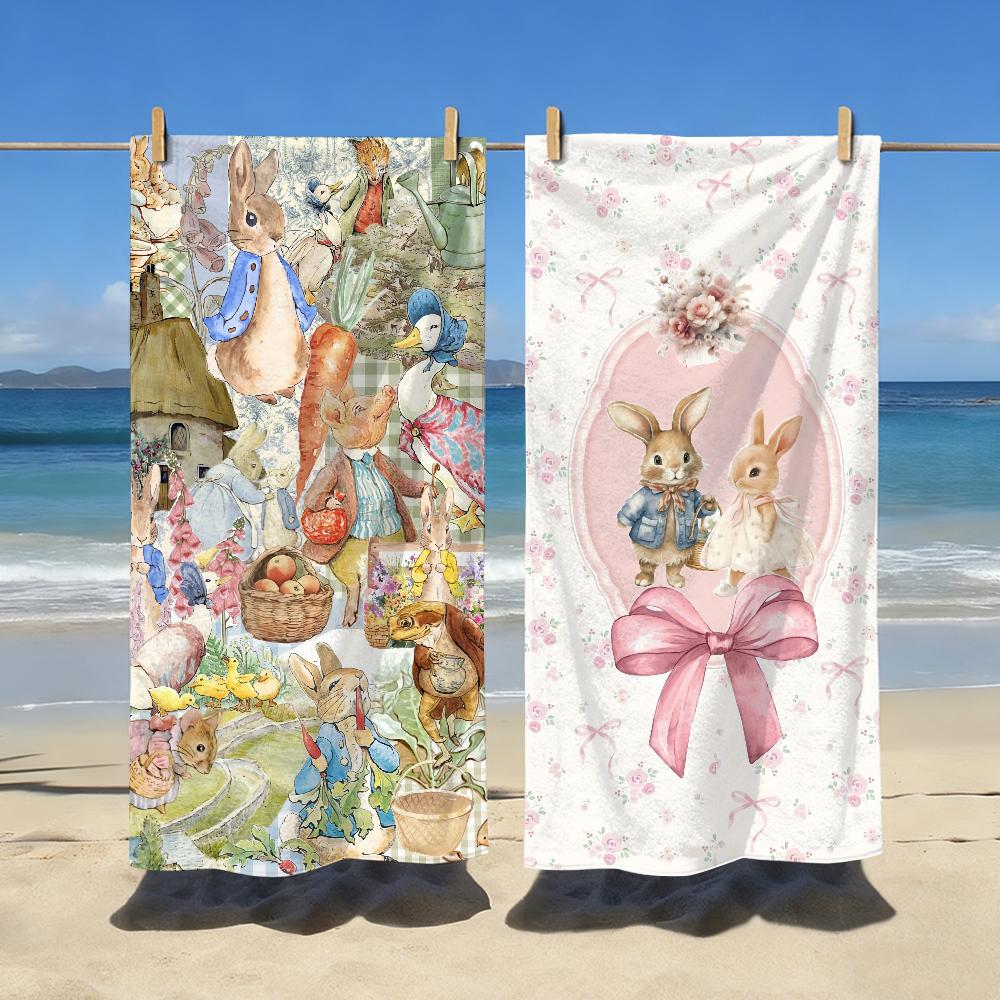 Retro P-Peter R-Rabbit Art Towel Quick Dry Soft Yoga Swimming Fitness Mountain Climbing Large Beach Towels
