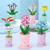 Hot Creative Small Building Block Flower Art Classic Brick Mini Potted Plant Gift For Girls Desk Decoration Simple Assembly Toys