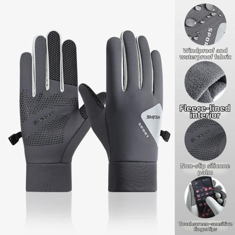 Waterproof Winter Cycling Gloves Anti-Slip TouchScreen Mittens Portable Full Finger Gloves  Running