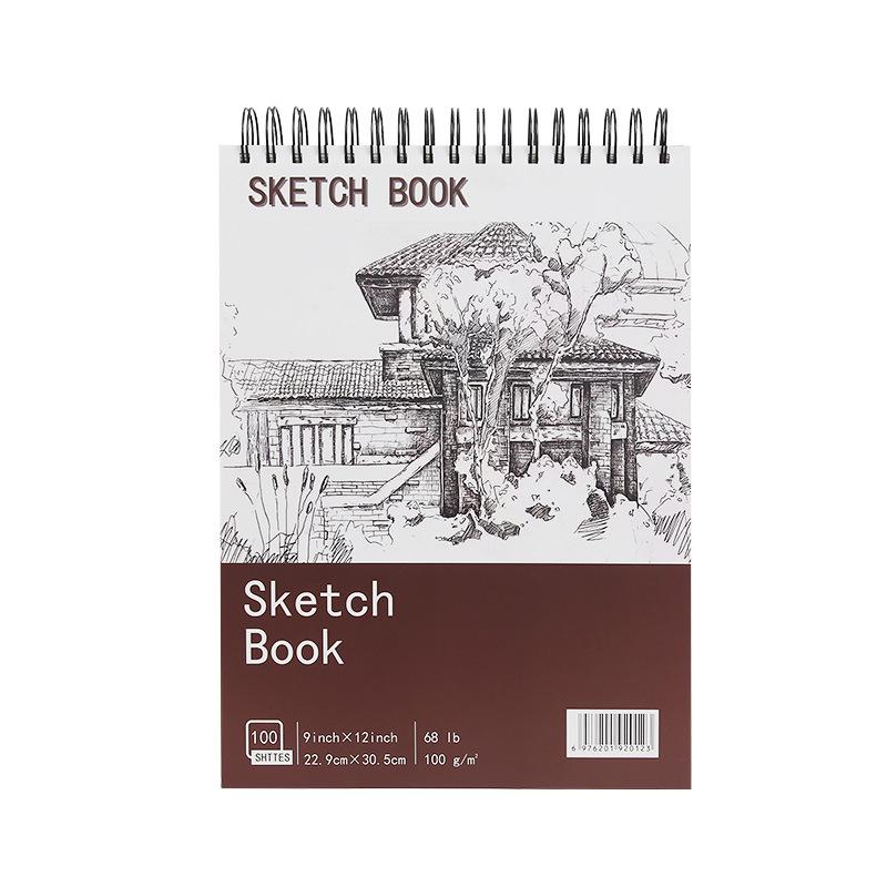 Sketchbook A4 Thickened Art Student Drawing Paper Dedicated 16K Spiral-Bound 100 Sheets Customized Hand-Colored Pencil Drawing Sketchbook A4