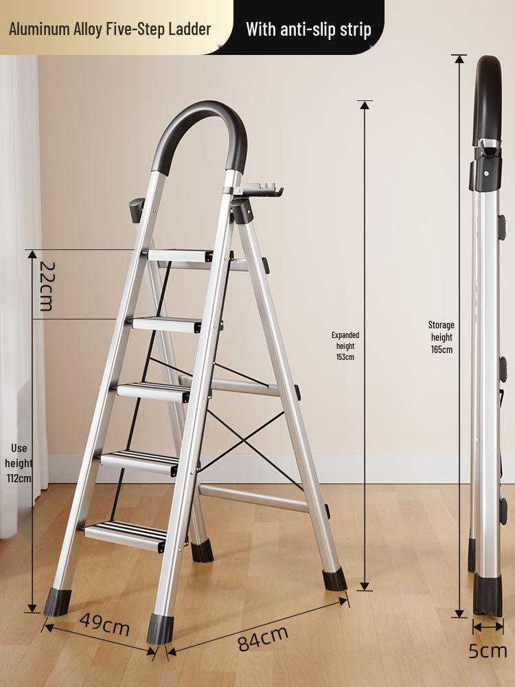Compact Multi-Functional 4-Step Folding A-Frame Household Ladder