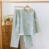2026 Frühling und Herbst Neues Damen-Pyjama-Set 100% Baumwolle Antiker Jacquard Langarm Lange Hose Zweiteiliges Haus-Set