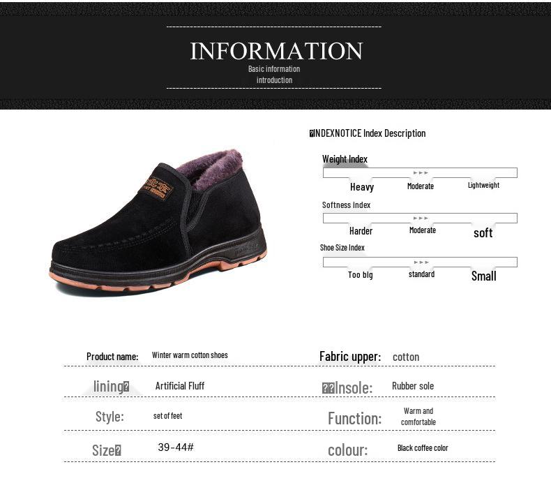 Men's Winter High-Top Thickened Cotton Boots - Warm Old Beijing Style