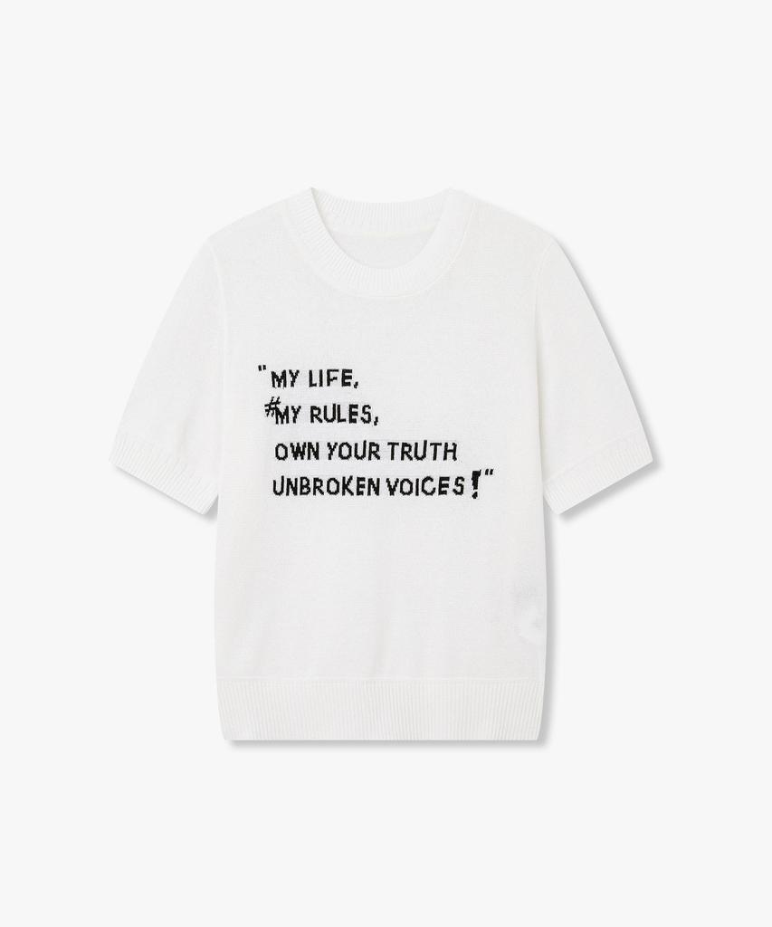 Bobeu Lettering Jacquard Knit Pullover_Ivory 7156350003