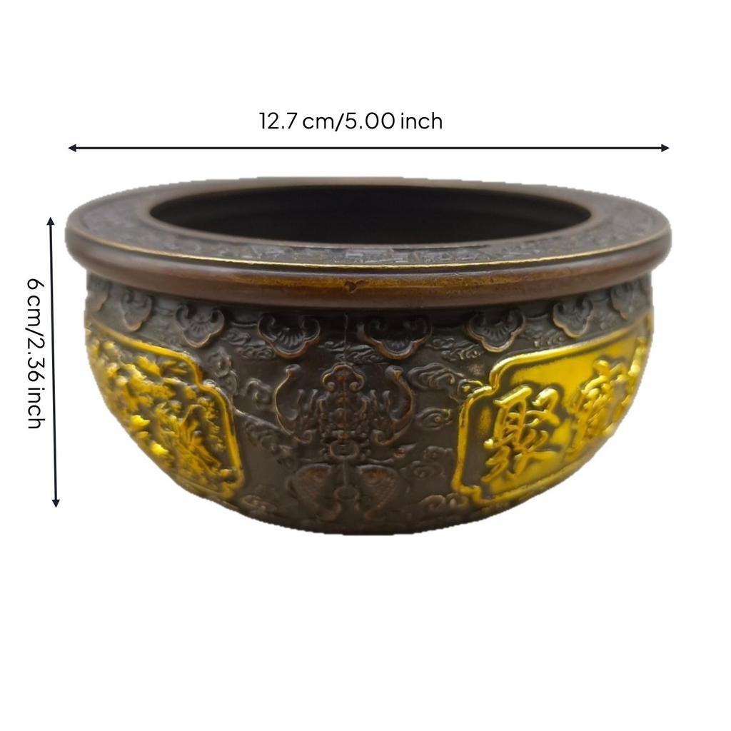 Incense Burner Brass Holder AntiqueStyle Censer for Collectors, Home Decor, Meditation, Tea