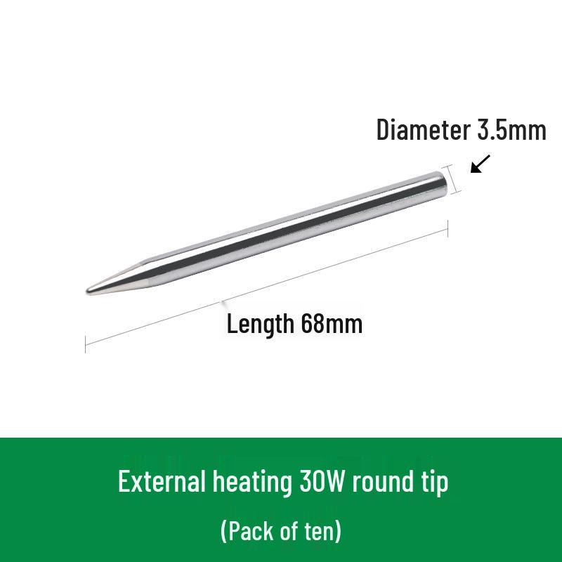 Lead-Free Eco-Friendly Electric Soldering Iron Tips: 30W/40W/60W - Universal Round, Pointed, Knife-Edge, and Horseshoe Styles.