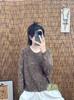 Autumn 2025 Korean-Style Print Cotton Knit Sweater: Casual Loose-Fit Long Sleeves in New Academic Style.