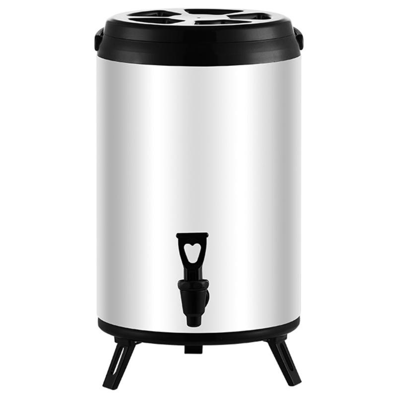 

Commercial Grade 304 Stainless Steel Hot Cold Drink Container with Spigot Ergonomic Handle 6L Beverage Dispenser білий