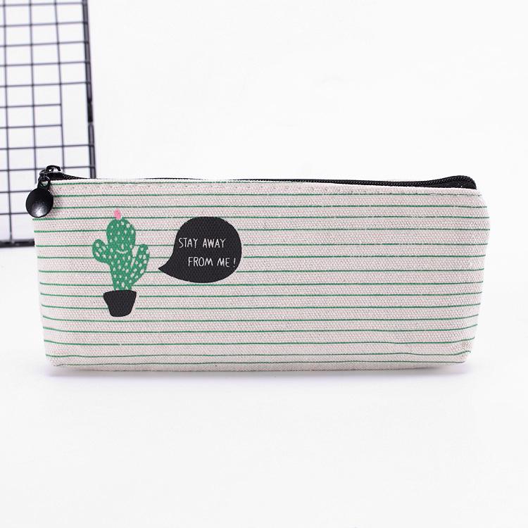Cactus Canvas Pencil Bag: Fresh & Simple Unisex Design