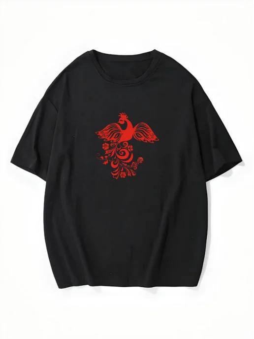 Oversized T-shirt with “Russia” print S