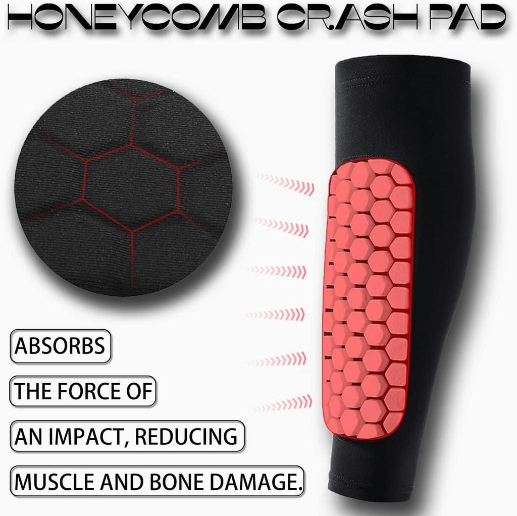1Pcs Soccer Shin Pads with Honeycomb Pads Football Shin Pads Breathable Lightweight Calf Protective Gear for Soccer Football