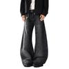 American retro big pocket scimitar jeans men's spring and autumn fashion high street design sense loose wide leg floor pants