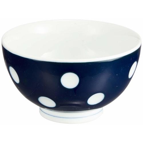 Hasami Ware "essence" Negative/Positive Polka Dot Bowl, Negative (Blue), 11cm Diameter, 40508