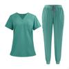 Women Scrub Uniform Set Jogging Cloth Top and Jogger Pants for Yoga Pet Grooming