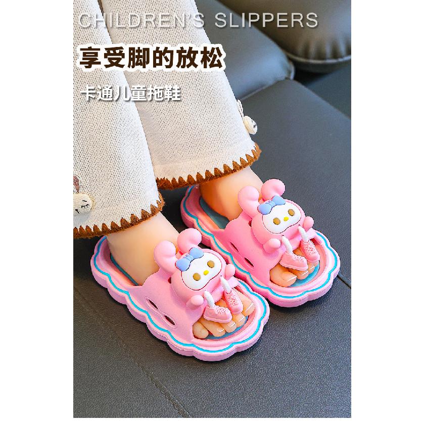 Children's slippers for girls in summer, cute cartoon indoor non-slip soft-soled slippers for girls, suitable for outdoor wear, parent-child matching