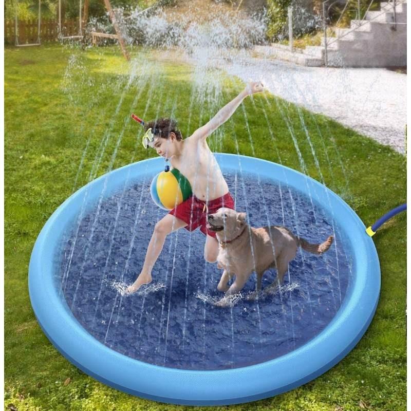 Piscina de Salpicos Ecológica de PVC Antiderrapante para Animais de Estimação Verão Tapete de Brincadeira Aquática ao Ar Livre para Crianças e Cães