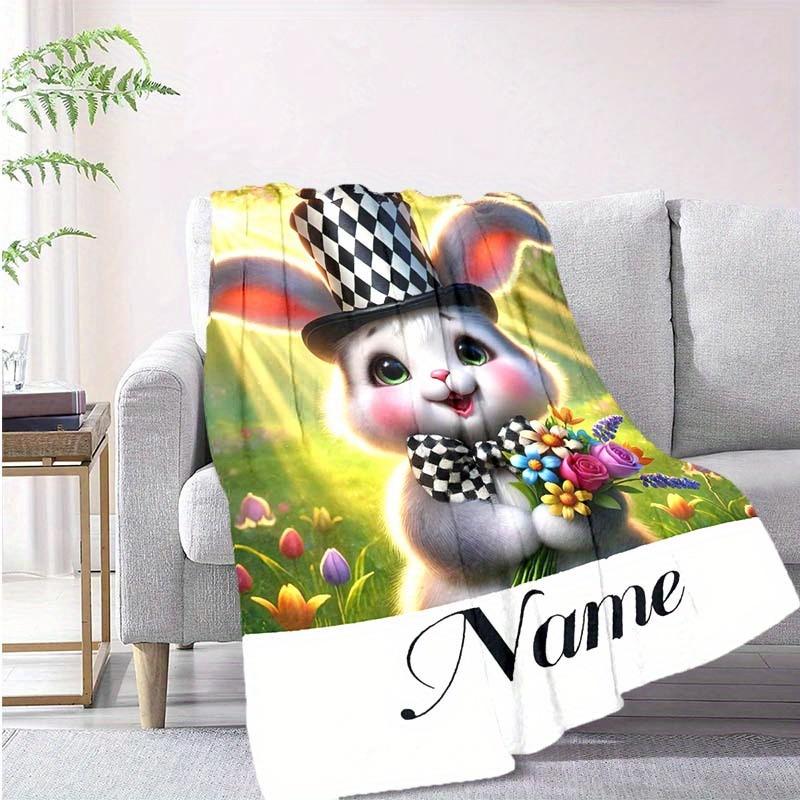 Magician Rabbit Customize Your Name Blanket Warm Comfortable And Soft Blankets Are Suitable For Home Lunch Break Blanket Office Sofa Sofa Gift To