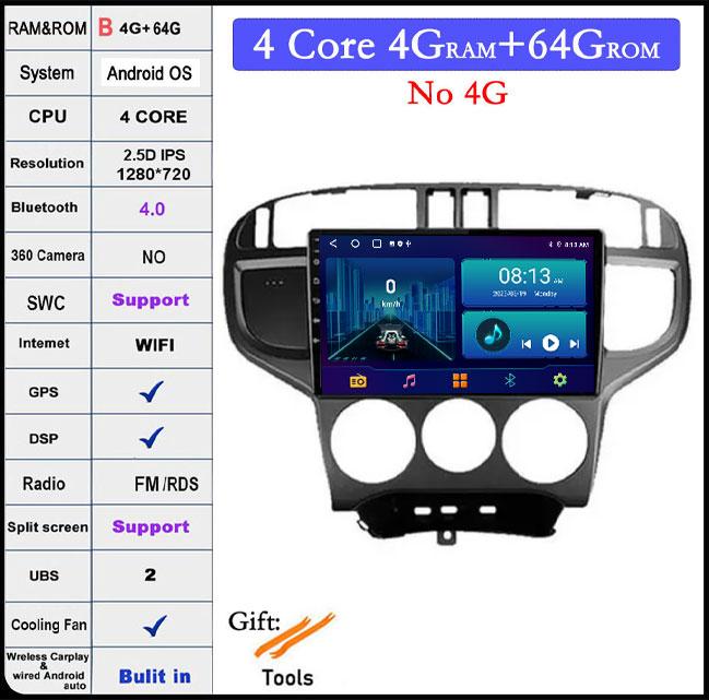 9 Inch DSP Head Unit For Hyundai Matrix 2001-2010 Android 14 4G Car Radio Stereo Multimedia GPS Navi Carplay Autoradio Video