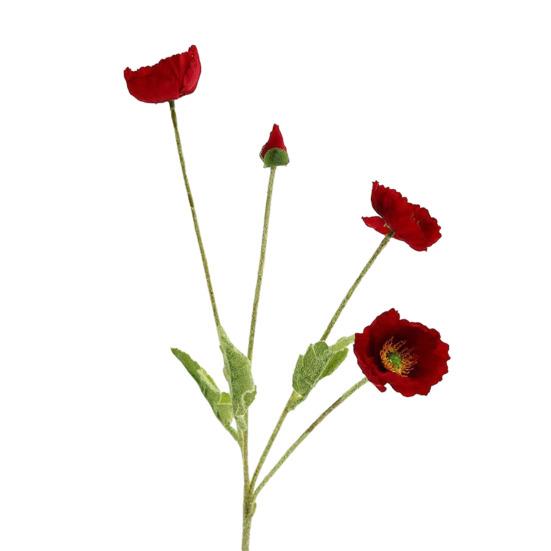 Artificial Flower 4 Head Realistic Fake Silk Flower with Long Stem Home Office Wedding Party Faux Flower Decoration