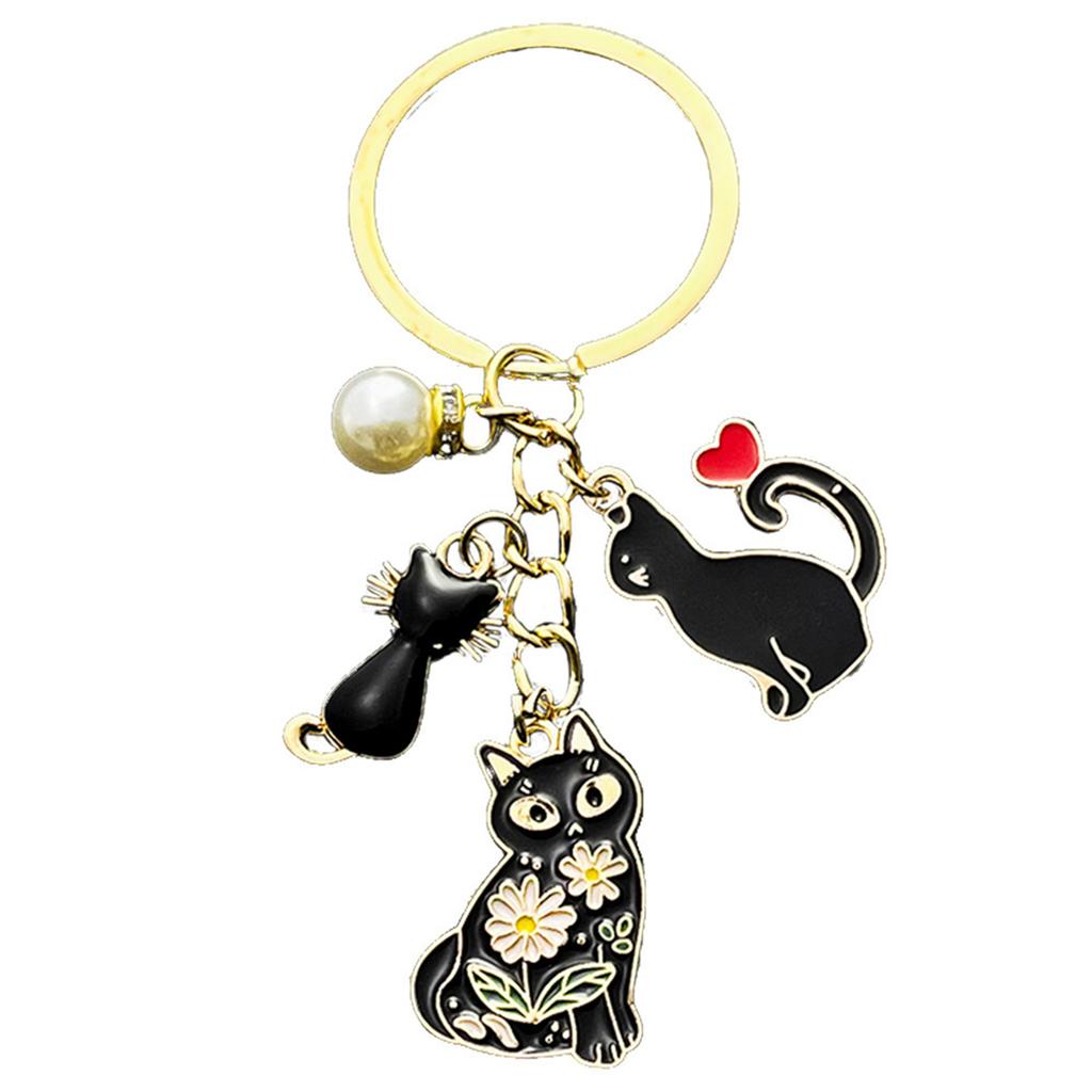 Cute Cats Pet Charm Keychain Chic Cats Figure Bag Hanging Decoration Charm Multipurpose Key Chain Adornment