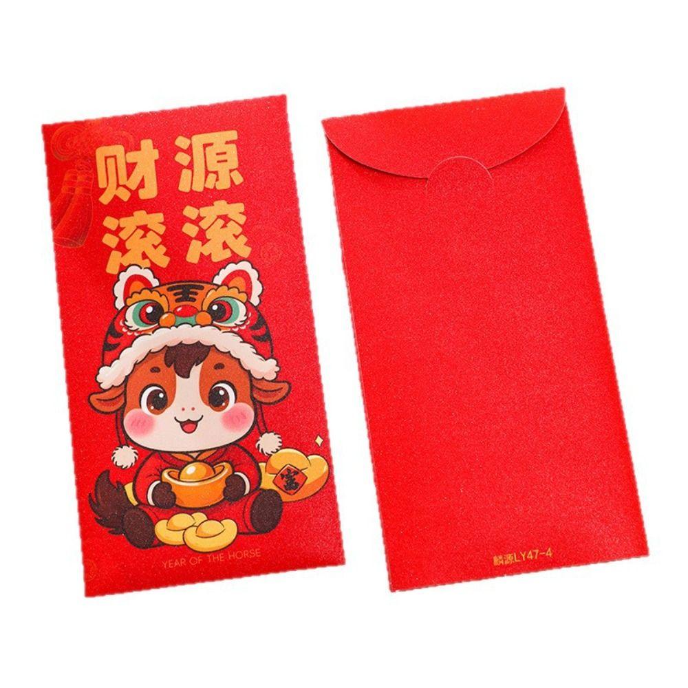 6Pcs/Set Traditional Paper 2026 Horse Year Red Envelope Red Packet  New Year