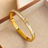 2025 French Light Luxury Tri-Scallop White Shell Titanium Steel Bracelet for Women - Elegant Gold Buckle Design