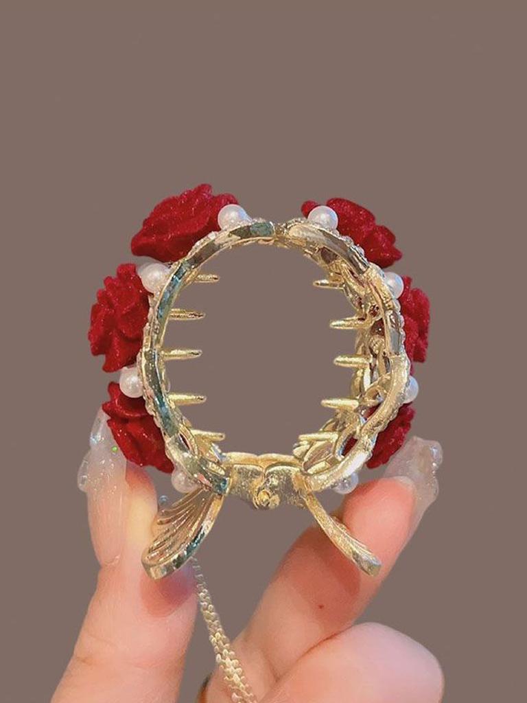 1Pcs Fashion Diamond-set Pearl Roses Hair Clips For Women Hair Accessories