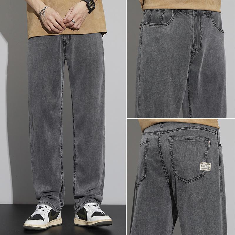 Summer Tencel, Thin, Soft, Cool, High-end Men's Jeans, Loose, Straight, Trendy And Versatile