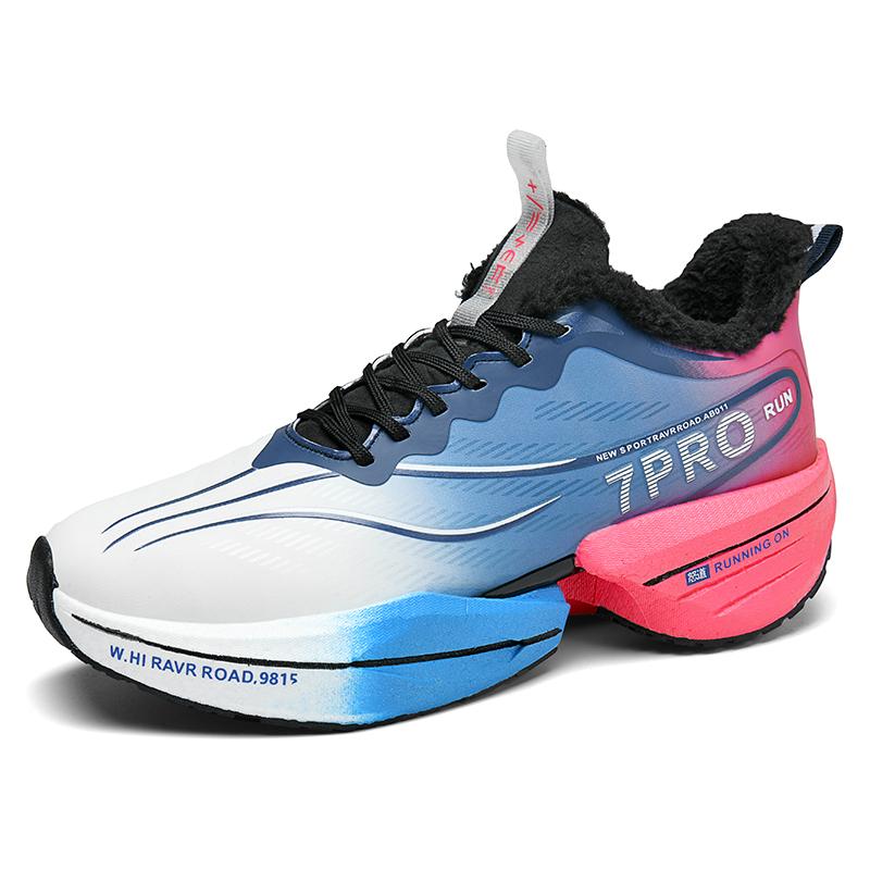 

Новые популярные мужские кроссовки для бега, зимние теплые кроссовки на толстой подошве, модные амортизирующие повседневные уличные теннисные туфли 34