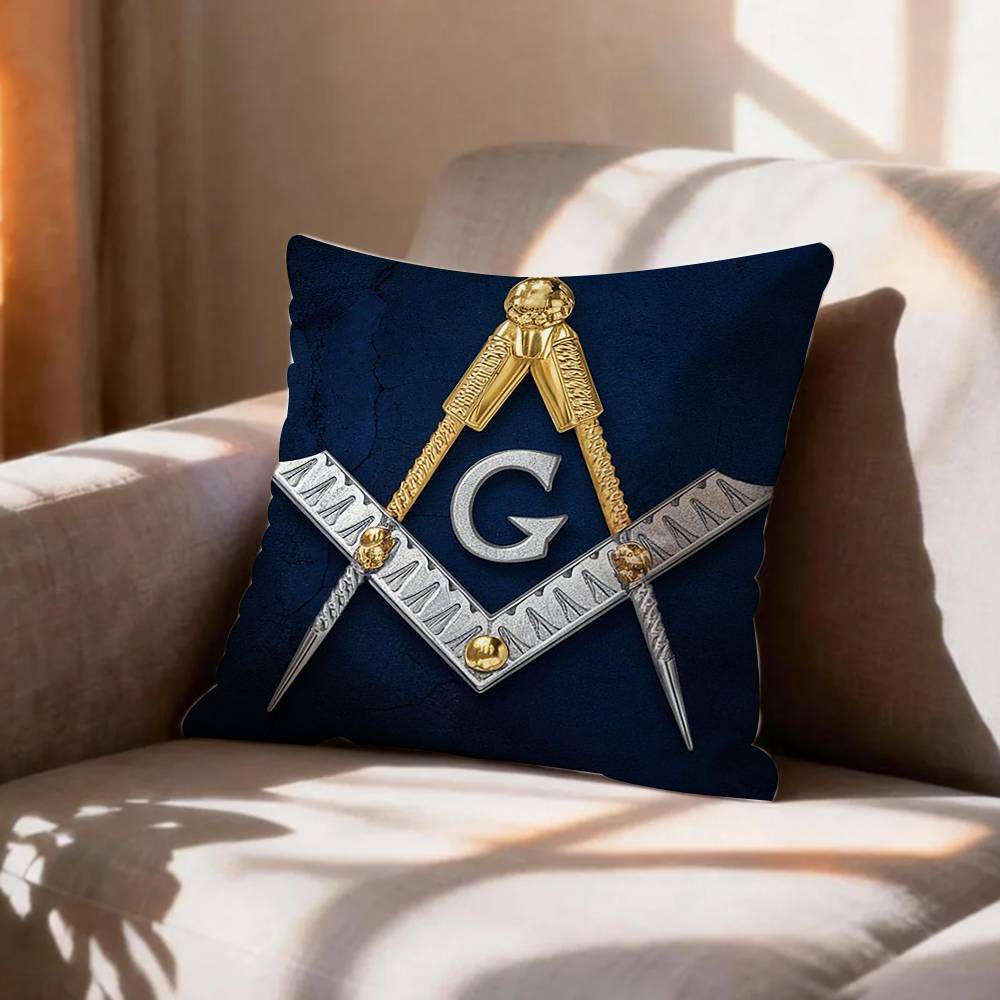 COOL FFreemasonry Symbol Pillow Case Pattern Printed Pillowcase For Living Room Sofa Cushion Cover