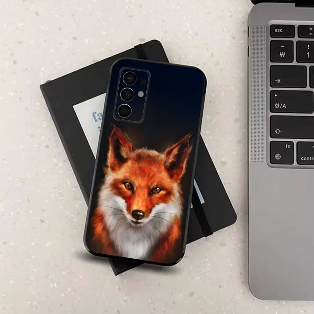 Cool Painting Art Fox Phone Case For Samsung Galaxy A73,31,32,72,41,J7,8,9,53,52,71,22,Note Soft Black Silicone Cover