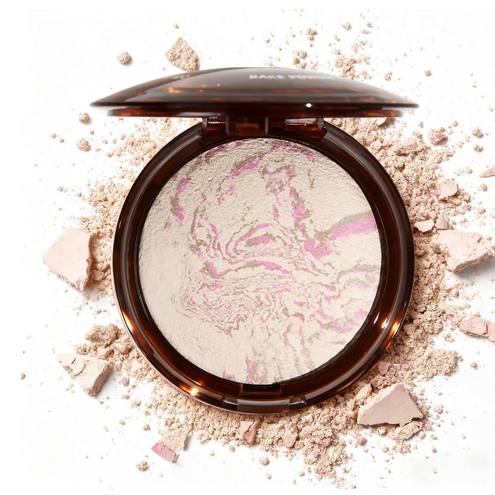 Matte Natural Finish Baked Brighten Color Correcting Powder Foundation Invisible Pore Oil-control Powder Compact