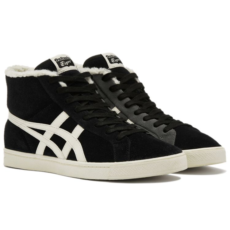 ONITSUKA TIGER Fabre RB Kolorowe Blokowane Pluszowe Casualowe Trwałe Buty Sportowe Średniej Wysokości Unisex Czarne 1183B809-001