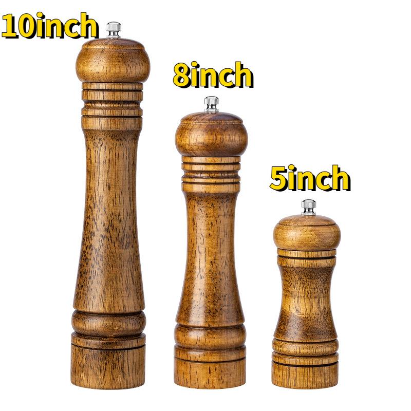 Hand Shake Pepper Grinder Kitchen Manual Solid Wood Pepper Black Pepper Mill Household Sea Salt Pepper Grinding Bottle