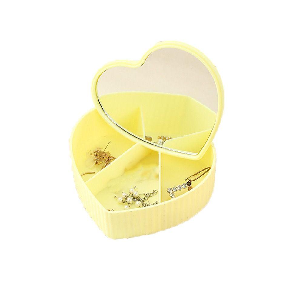 

Divided Jewelry Organizer Heart-shaped Display Box Fashion Storage Case Outdoors жовтий