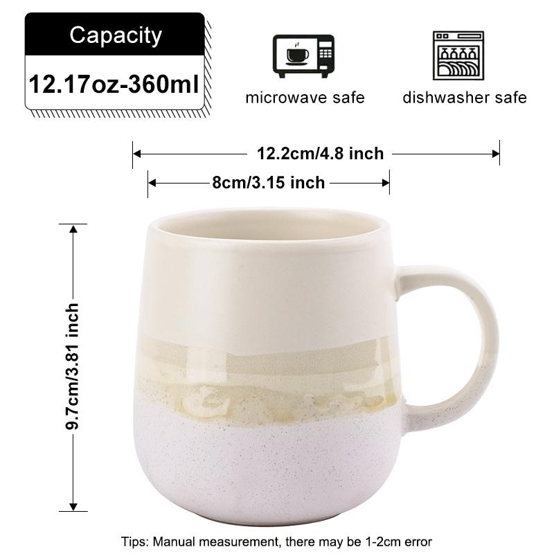 

1 керамическая кружка, кофейная чашка, шоколадная молочная чашка, чайная чашка, матовый мозаичный дизайн с кунжутной глазурью 301-400ml